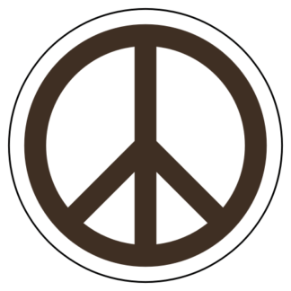 Peace Sign Sticker (Brown)